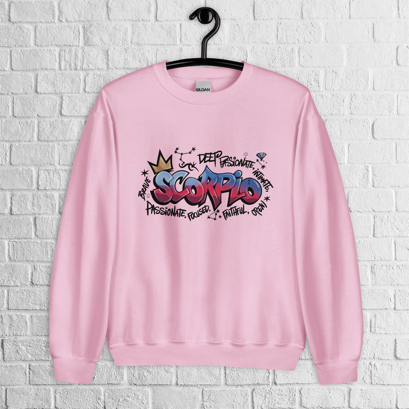 Scorpio Zodiac Graffiti Sweatshirt Scorpio Birthday Gift Sweatshirt Graffiti Street Art Astrology S 5