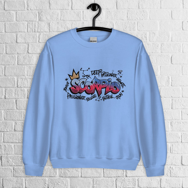 Scorpio Zodiac Graffiti Sweatshirt Scorpio Birthday Gift Sweatshirt Graffiti Street Art Astrology S 6