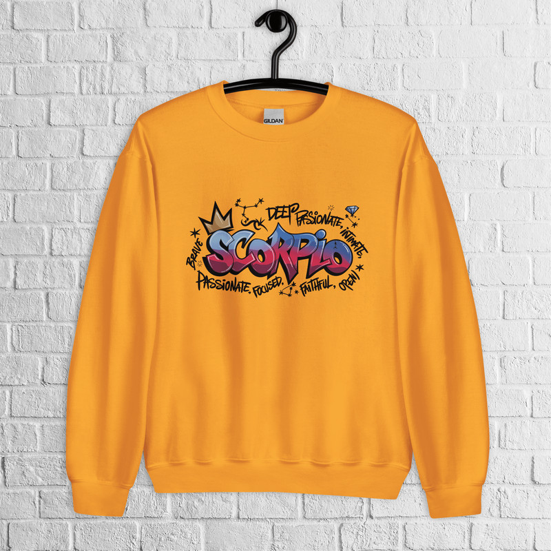 Scorpio Zodiac Graffiti Sweatshirt Scorpio Birthday Gift Sweatshirt Graffiti Street Art Astrology S 7