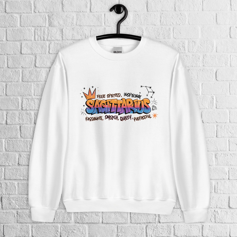 Sagittarius Zodiac Graffiti Sweatshirt Sagittarius Birthday Gift Sweatshirt Graffiti Street Art Ast 0