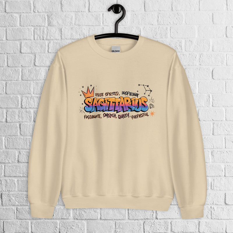 Sagittarius Zodiac Graffiti Sweatshirt Sagittarius Birthday Gift Sweatshirt Graffiti Street Art Ast 2