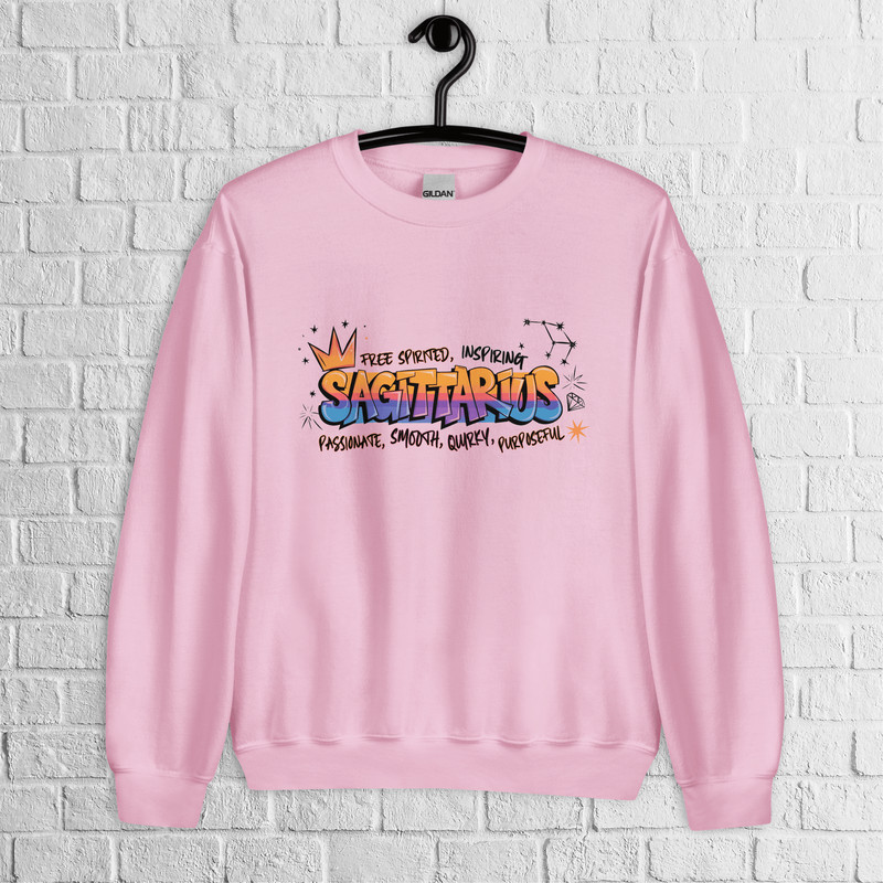 Sagittarius Zodiac Graffiti Sweatshirt Sagittarius Birthday Gift Sweatshirt Graffiti Street Art Ast 5