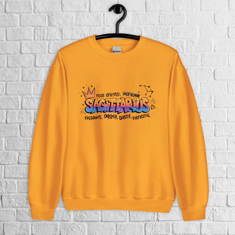 Sagittarius Zodiac Graffiti Sweatshirt Sagittarius Birthday Gift Sweatshirt Graffiti Street Art Ast 7