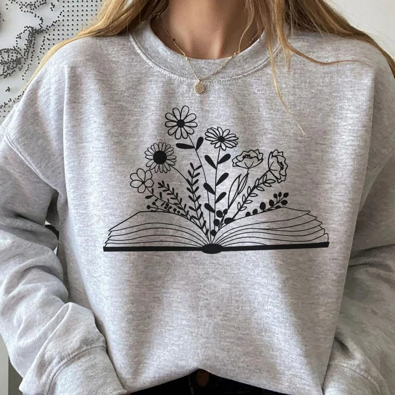 WildflowerBookSweatshirt_FloralBook_ReadingCrewneck_WildFlowersSweatshirt_GraphicSweatshirt_BookReadersGift_1400x.jpg