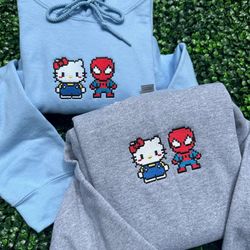 spider & heart embroidered sweatshirt: cute couple hoodies