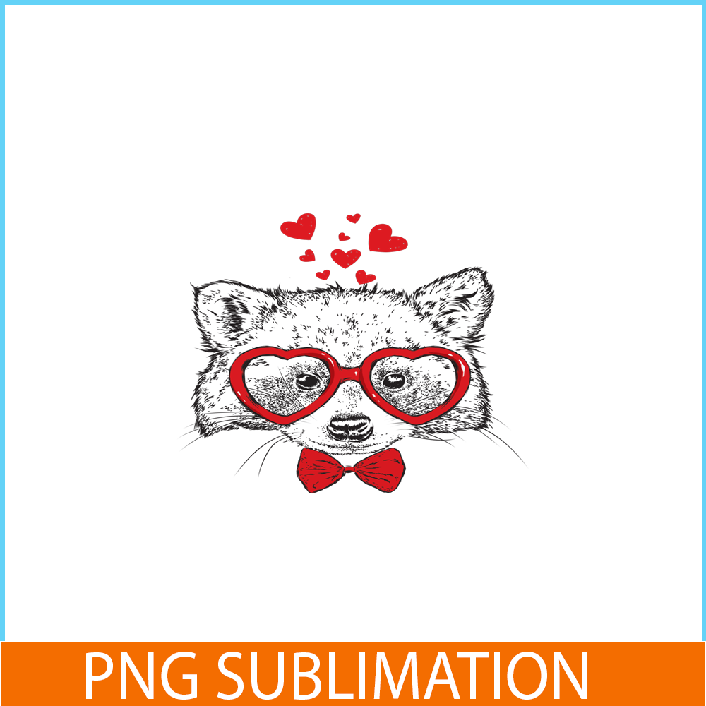 VLT21102348-Racoon Sunglasses PNG, Funny Valentine PNG, Valentine Holidays PNG.png