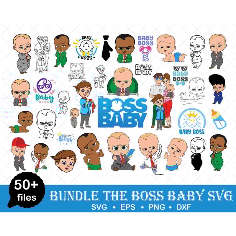 Boss Baby Boy Clipart svg bundle, Baby Boy Digital Papers, African Baby Girl, Birthday Wrapping Papers.jpg