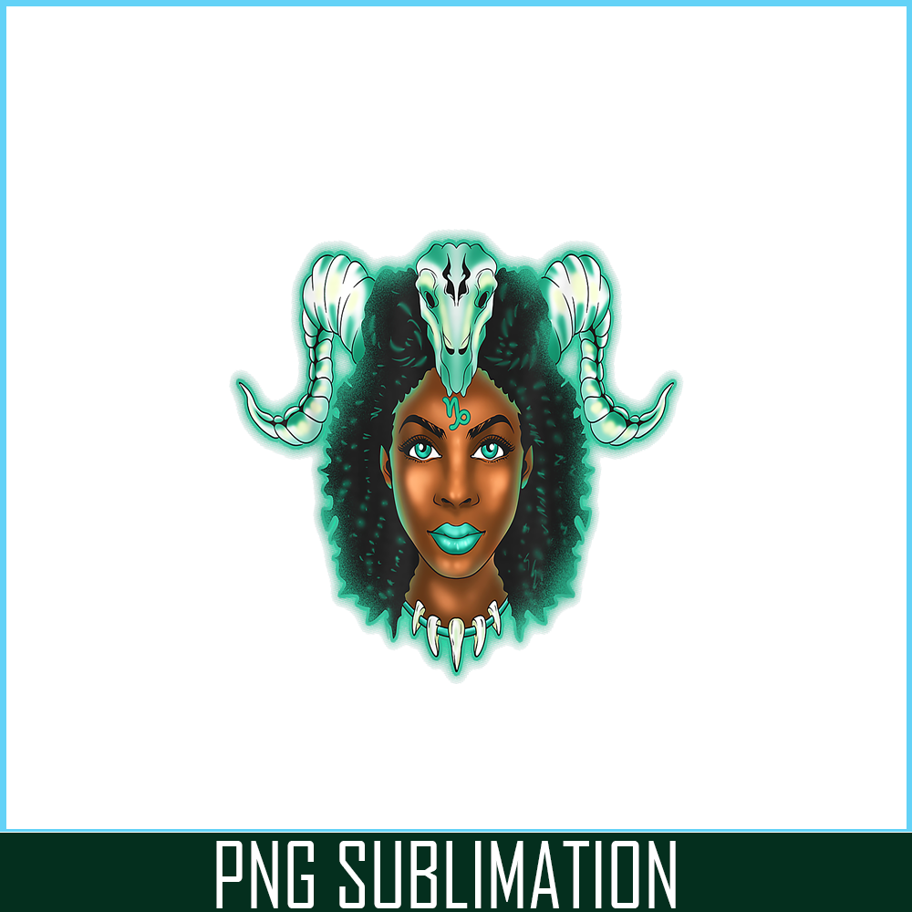 CPB28102347-Capricorn Zodiac PNG Black Girl PNG Magic Astrology Melanin PNG.png