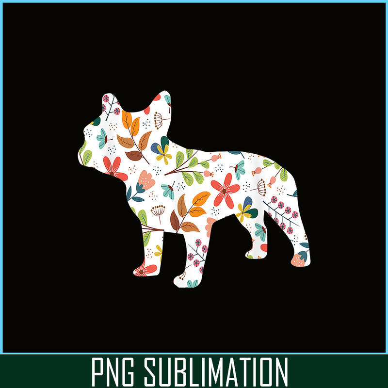HL16102372-French Bulldog Love Flower PNG, Frenchie Dog Lover PNG, French Dog Artwork PNG.png