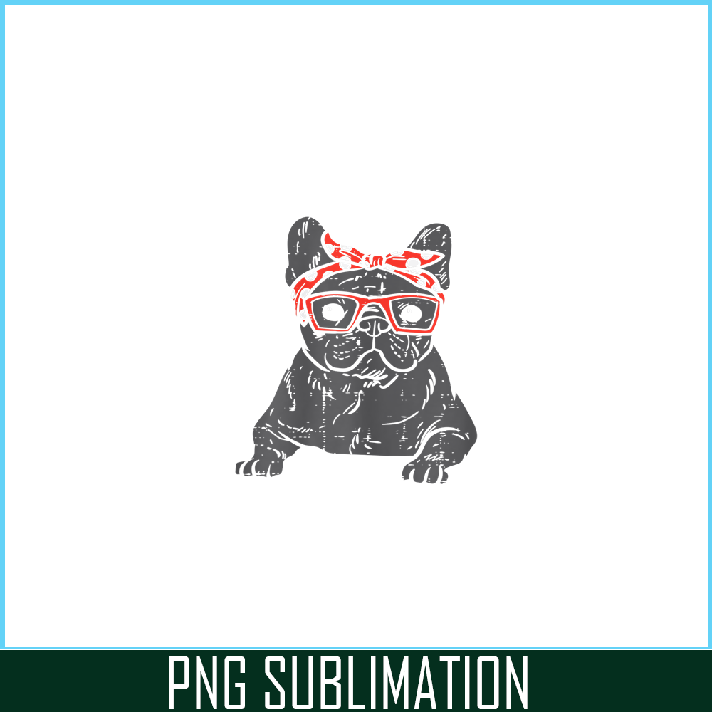 HL16102379-French Bulldog Polka Dot Headband PNG, Frenchie Dog Lover PNG, French Dog Artwork PNG.png