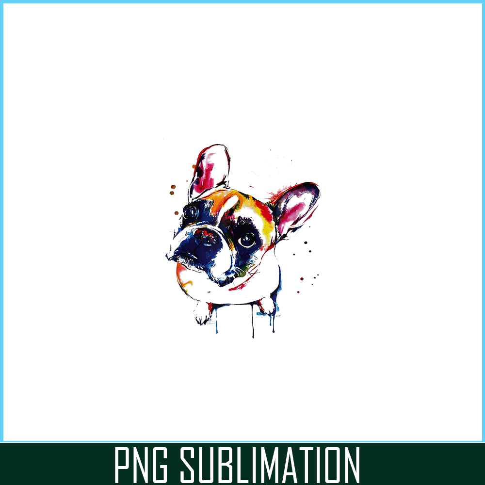 HL161023146-Funny Colorful French Bulldog PNG, French Bulldog PNG, French Dog Artwork PNG.png