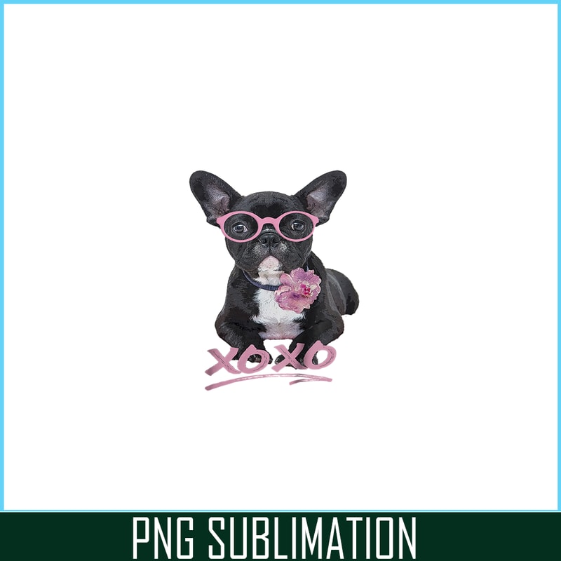 HL161023170-French Bulldog XOXO PNG, Frenchie Bulldog PNG, French Dog Artwork PNG.png