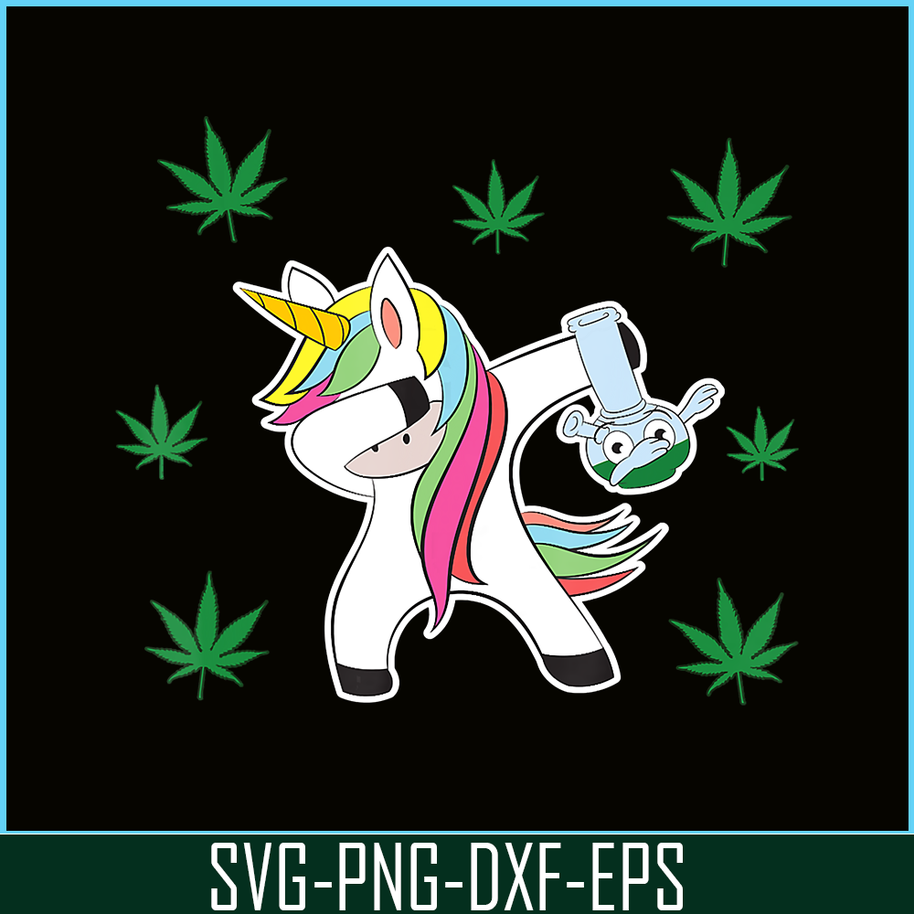 PNG14102339-420 Dabbing Unicorn Bong Shirt Cannabis Weed Pot Gift Women Png.png