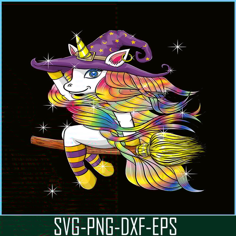 PNG14102359-Funny Halloween Outfit Gift - Flying Unicorn Witch T-Shirt Png.png