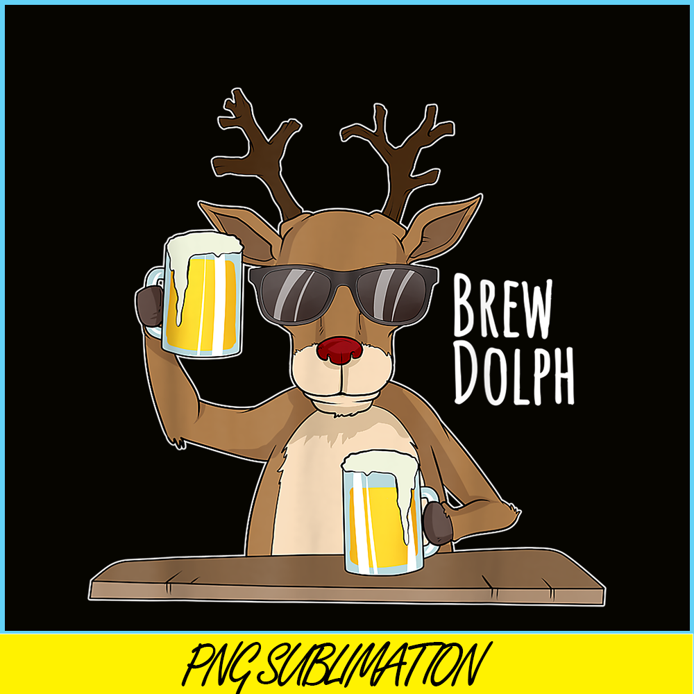 BEER28102314-Brew Dolph PNG Funny Rudolph PNG Christmas Holiday PNG.png