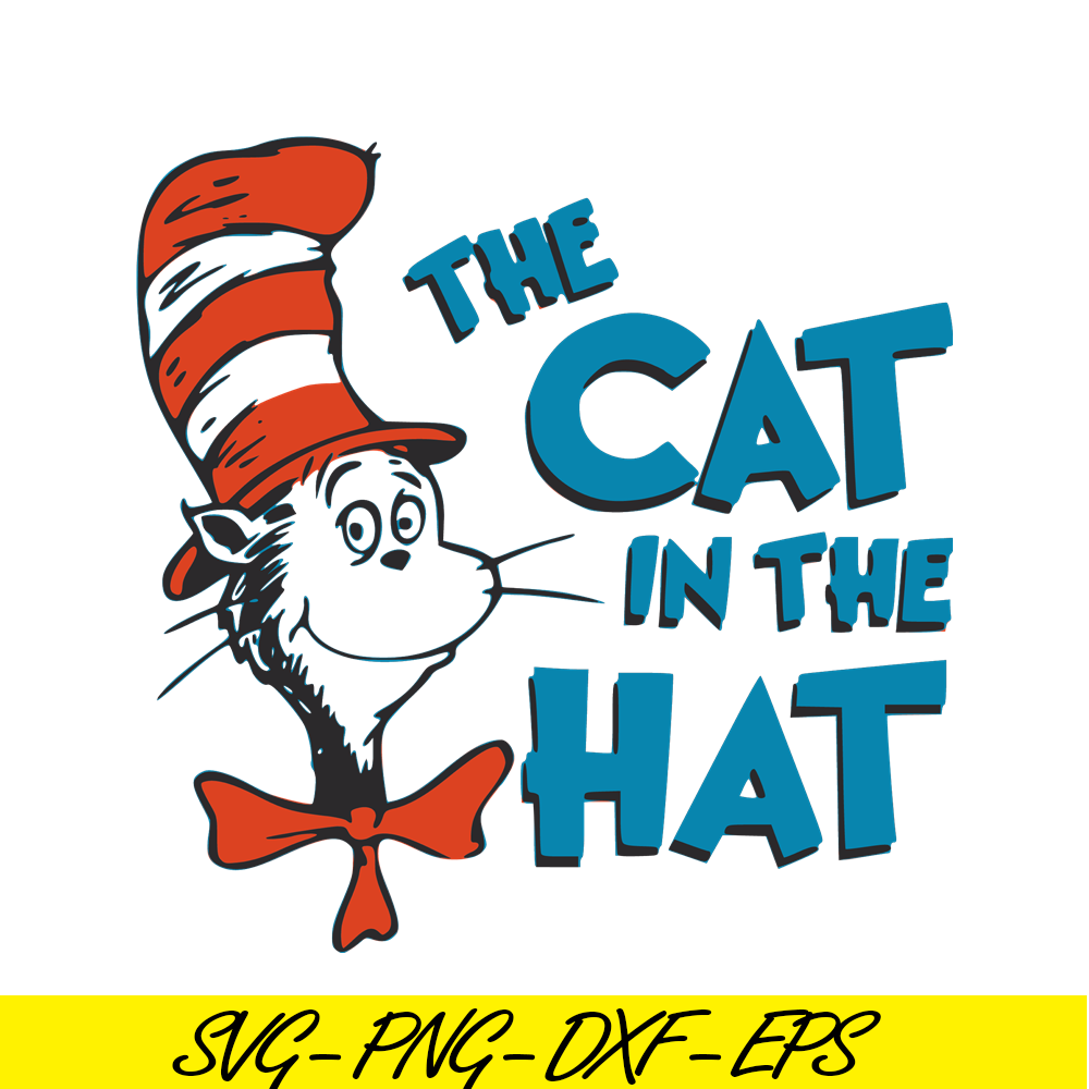 DS105122319-Cat in the hat Blue Text SVG, Dr Seuss SVG, Cat In The Hat SVG DS105122319.png
