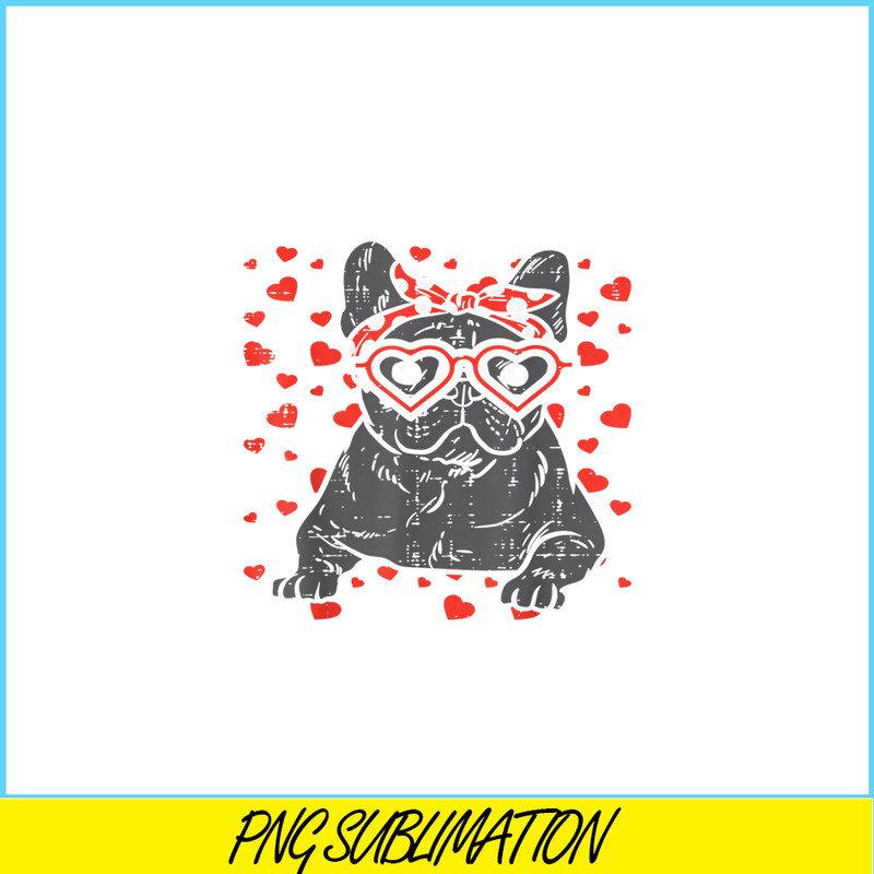 HL16102364-French Bulldog Heart Glasses Valentine Day PNG, Frenchie Dog PNG, French Bulldog Graphic PNG.png