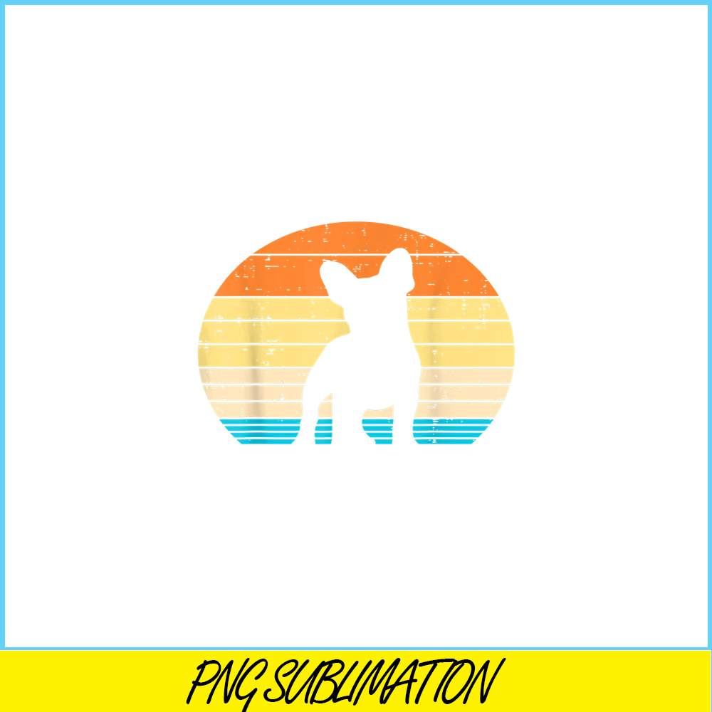 HL16102392-French Bulldog Sunset Retro PNG, Frenchie Dog Lover PNG, French Dog Artwork PNG.png