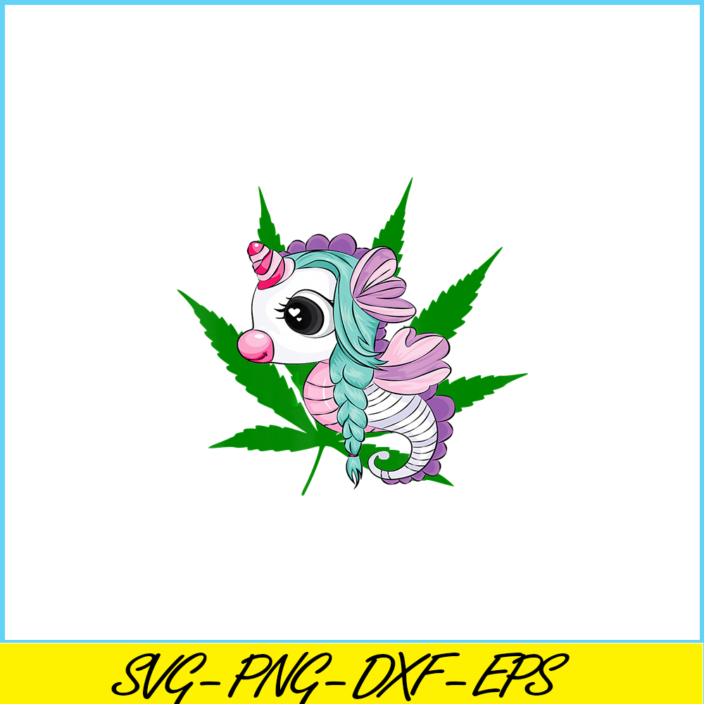 PNG14102352-Cute Christmas Tee Marijuana Weed Leaf Cool Seahorse Unicorn T-Shirt Png.png