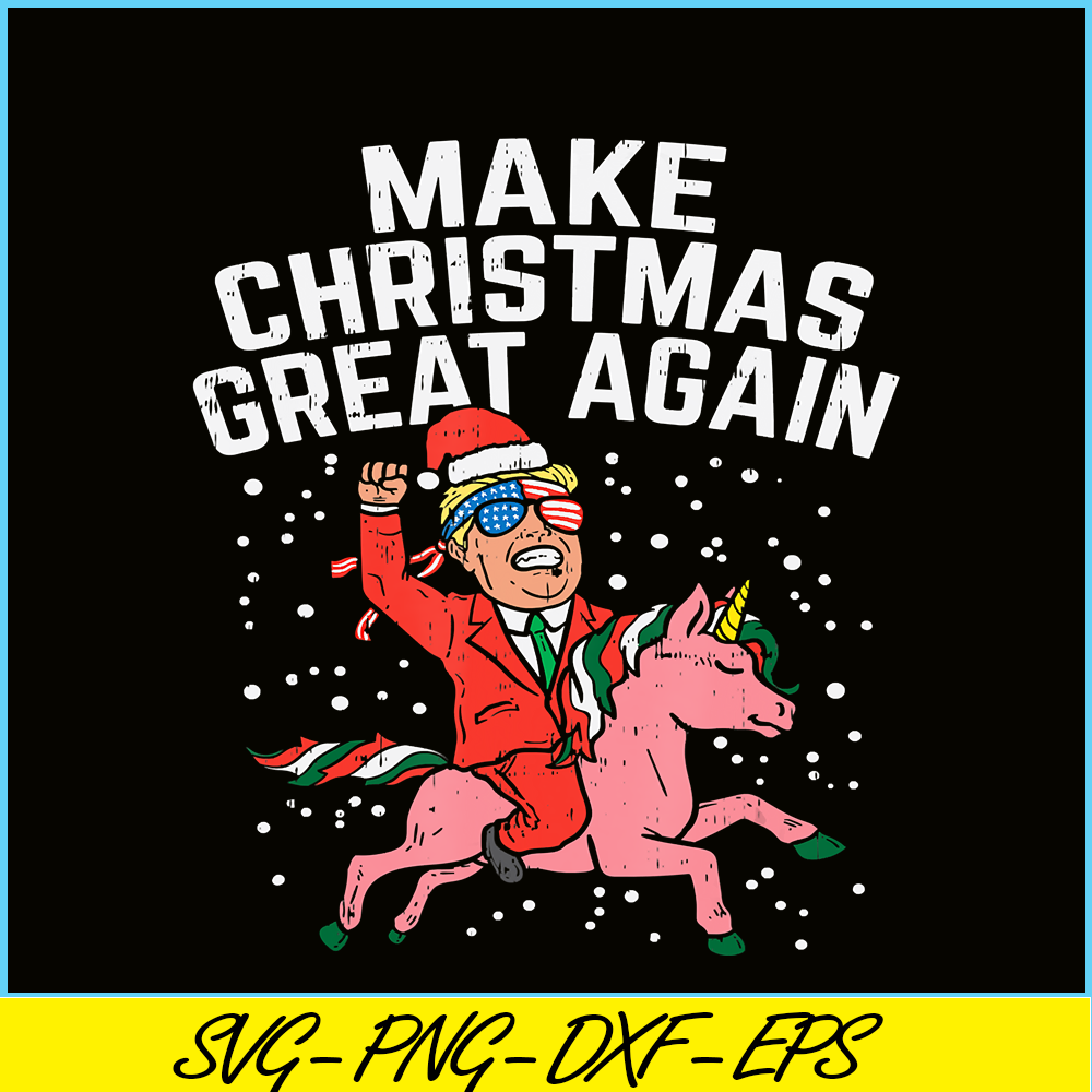 PNG14102364-Make Christmas Great Again Santa Trump Unicorn US Xmas Gift T-Shirt Png.png