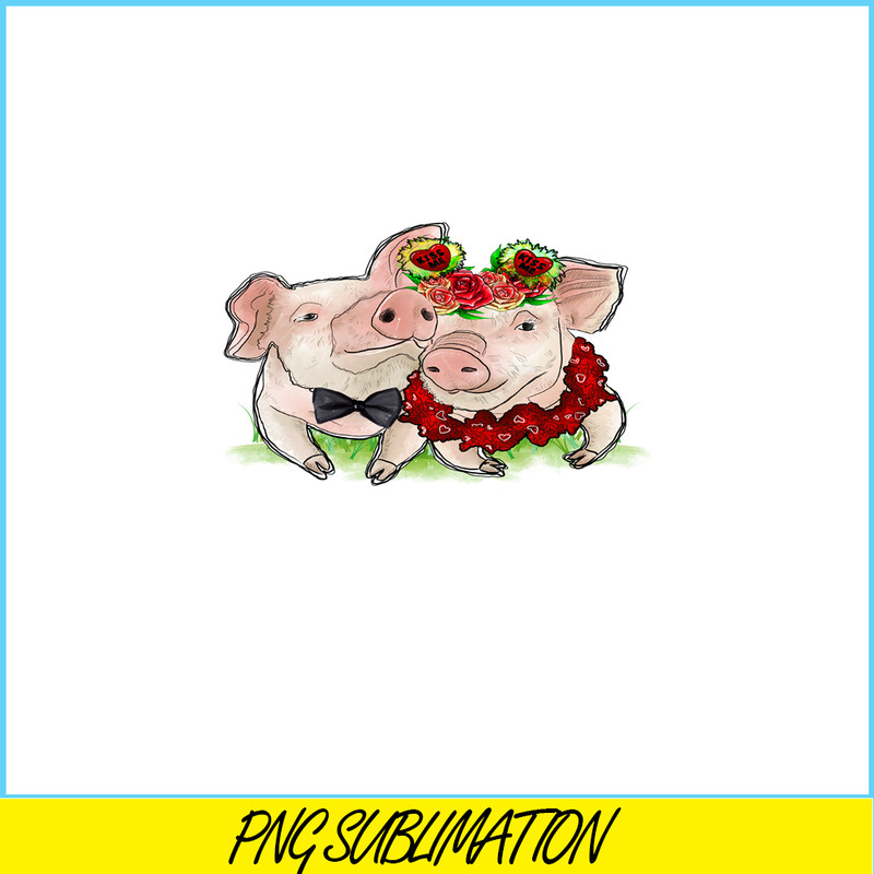 VLT21102343-Pig Wedding PNG, Funny Valentine PNG, Valentine Holidays PNG.png
