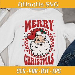 merry christmas santa svg dxf, retro christmas santa claus svg dxf, santa claus christmas vibes svg png dxf eps