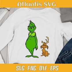 grinch and reindeer christmas svg dxf, the quest for reindeer funny svg dxf, friends reindeer christmas svg png dxf eps