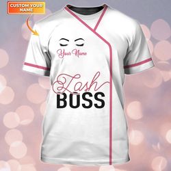 unique 3d tshirt for lash boss personalized eyelash technician shirts