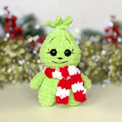 Baby Green NO SEW CROCHET PATTERN,  Christmas Ornament Amigurumi Plushie Easy Tutorial
