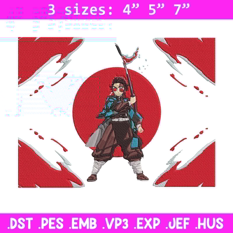 Tanjiro Embroidery Design, Demon slayer Embroidery, Embroidery File, Anime Embroidery, Anime shirt, Digital download.jpg