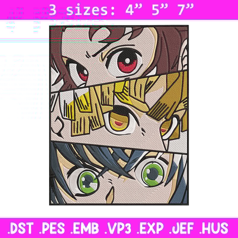 Tanjiro friends poster Embroidery Design, Demon slayer Embroidery, Embroidery File, Anime Embroidery, Digital download.jpg