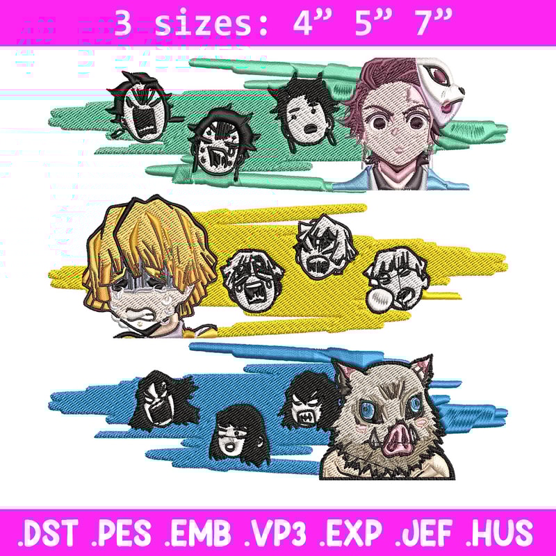 Tanjiro friends sticker Embroidery Design, Demon slayer Embroidery, Embroidery File,Chrismas Embroidery,Digital download.jpg