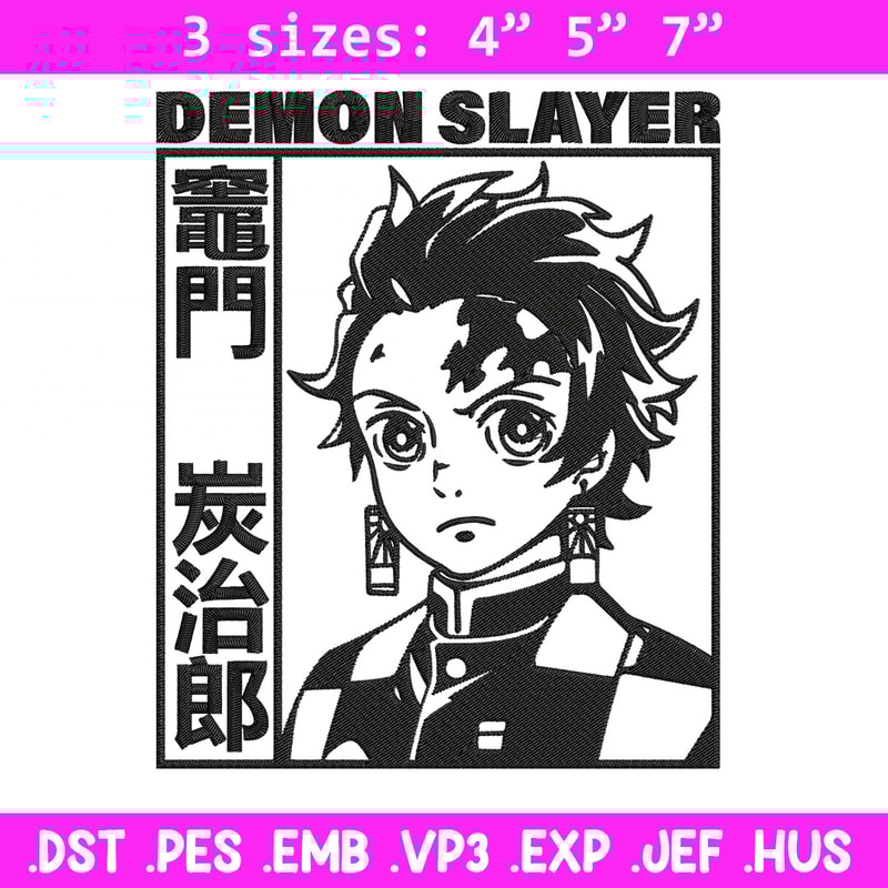Tanjiro Kamado Embroidery Design,Demon slayer Embroidery,Embroidery File,Anime Embroidery,Anime shirt, Digital download..jpg