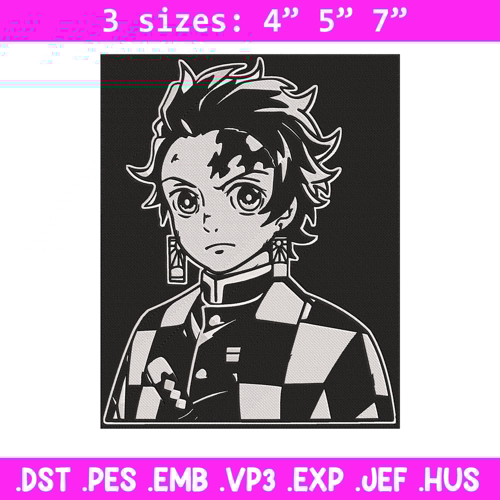 Tanjiro poster Embroidery Design, Demon slayer Embroidery, Embroidery File,Anime Embroidery,Anime shirt,Digital download.jpg