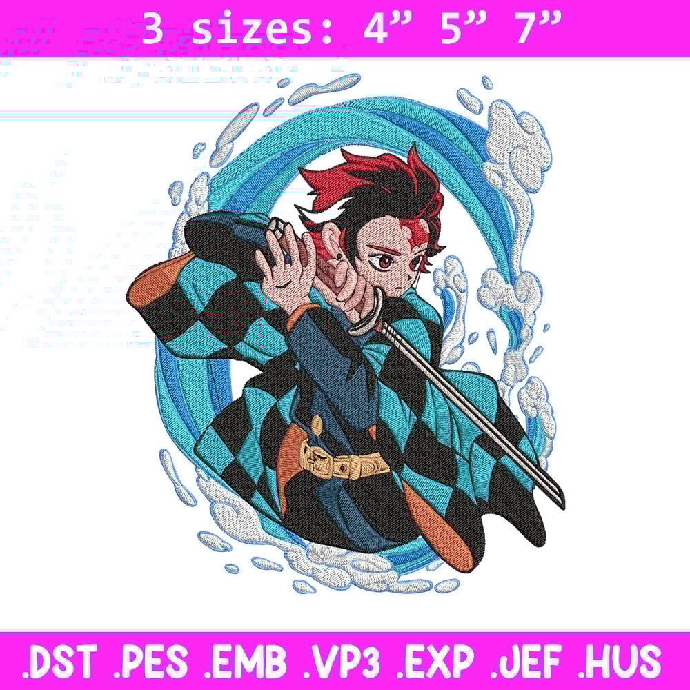 Tanjiro poster Embroidery Design,Demon slayer Embroidery, Embroidery File,Anime Embroidery,Anime shirt,Digital download.jpg