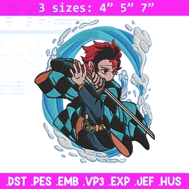 Tanjiro poster Embroidery Design,Demon slayer Embroidery,Embroidery File,Anime Embroidery,Anime shirt, Digital download..jpg