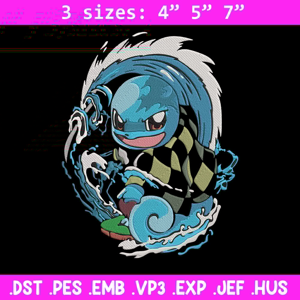 Tanjiro x Squirtle Embroidery Design, Pokemon Embroidery, Embroidery File, Anime Embroidery,Anime shirt,Digital download.jpg