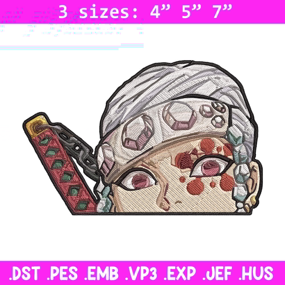 Tengen Peeker Embroidery Design, Demon slayer Embroidery, Embroidery File, Anime Embroidery, Digital download.jpg