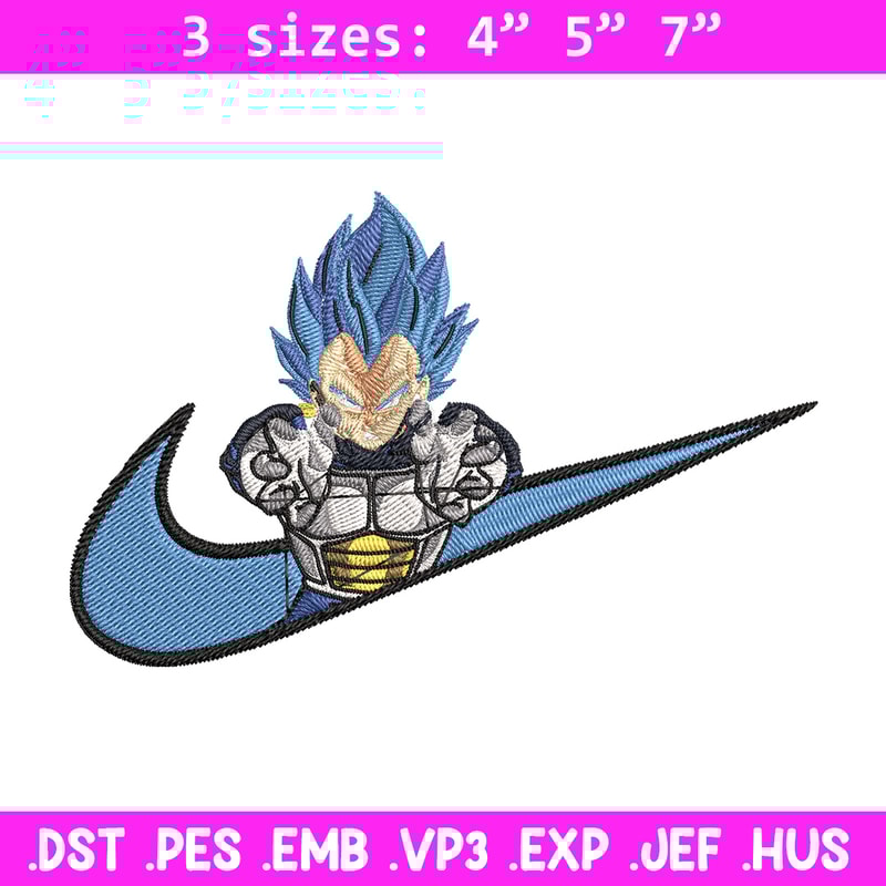 Vegeta Blue Embroidery Design, Dragonball Embroidery, Embroidery File, Nike Embroidery, Anime shirt, Digital download.jpg