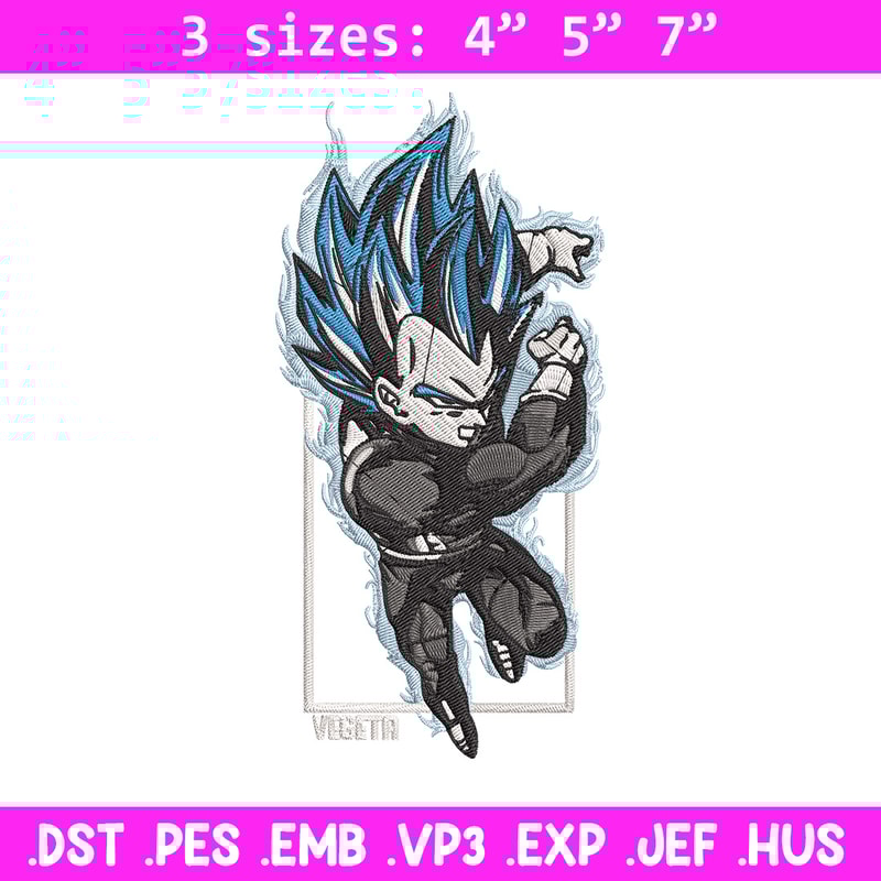 Vegeta poster Embroidery Design, Dragonball Embroidery, Embroidery File, Anime Embroidery, Anime shirt, Digital download.jpg