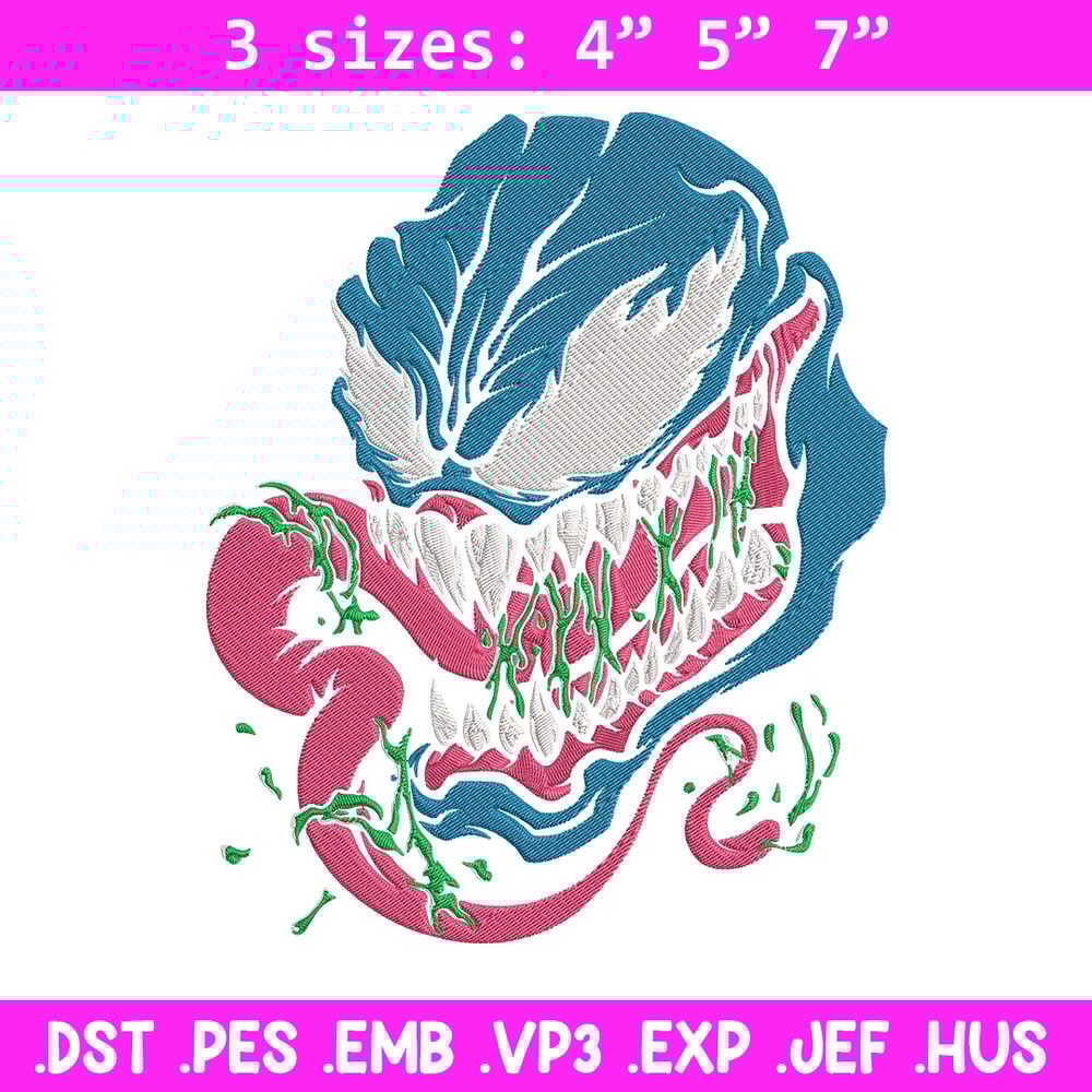 Venom face Embroidery Design, Venom Embroidery, Embroidery File, Anime Embroidery, Anime shirt, Digital download.jpg