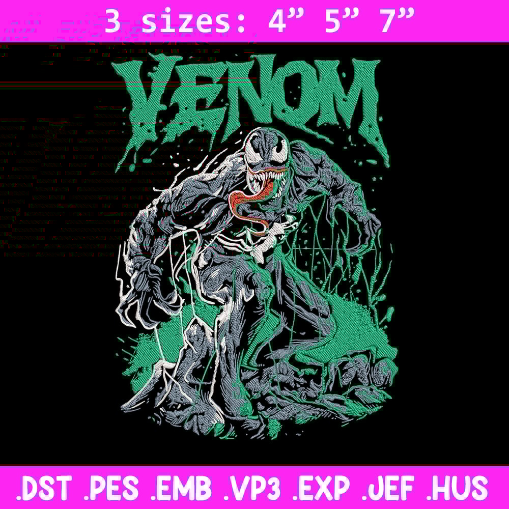 Venom poster Embroidery Design, Venom Embroidery, Embroidery File, Anime Embroidery, Anime shirt, Digital download.jpg