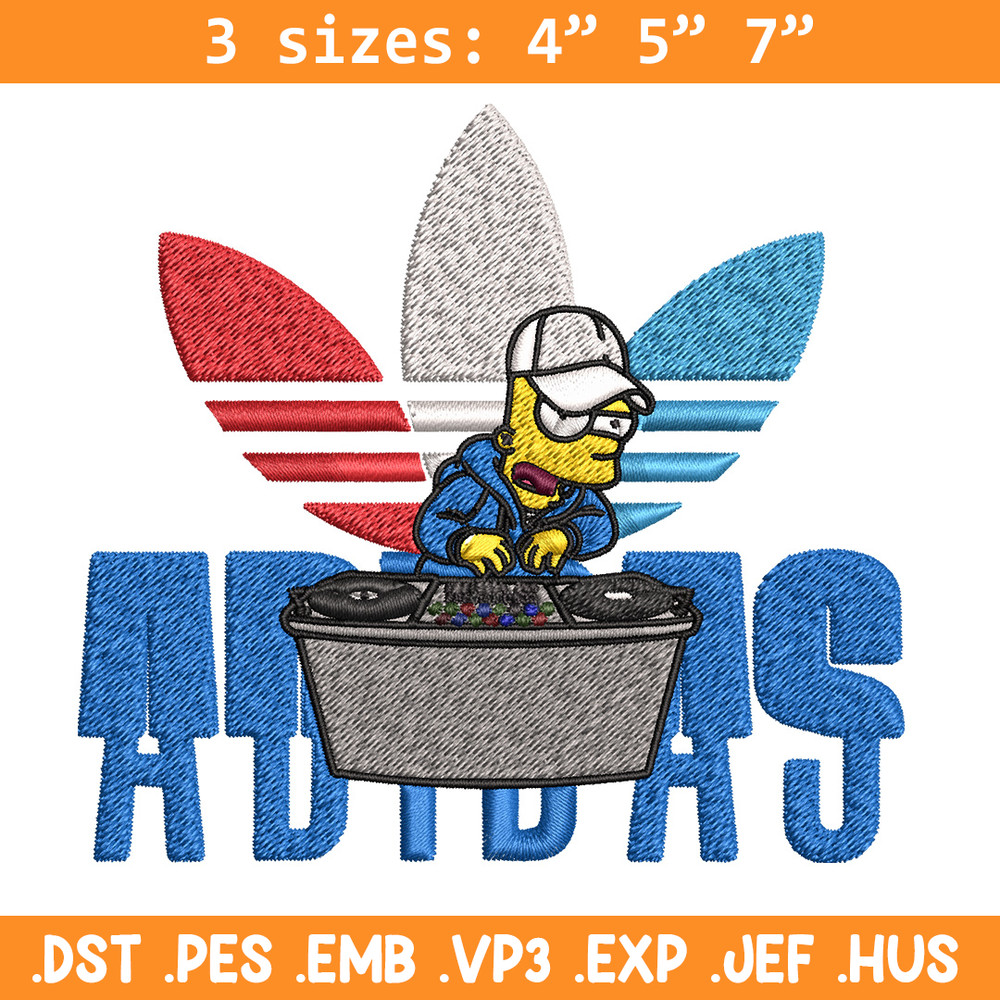 Bart dj adidas Embroidery Design, Adidas Embroidery, Brand Embroidery, Embroidery File, Logo shirt, Digital download.jpg