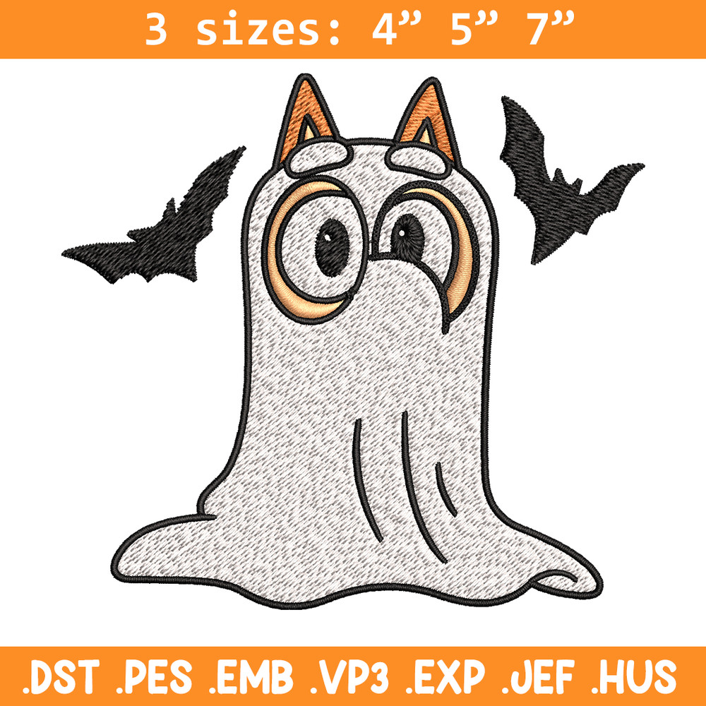 Bingo Ghost Halloween Embroidery design, Halloween Embroidery, cartoon design, Embroidery File, Digital download..jpg