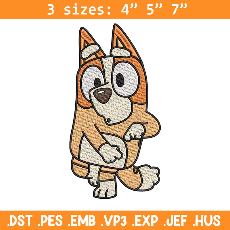 Bingo Heeler Embroidery, Bluey cartoon Embroidery, Embroidery File, cartoon design, cartoon shirt, Digital download..jpg