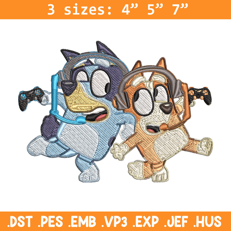 Bluey bingo headphones Embroidery, Bluey Embroidery, Embroidery File, cartoon shirt, cartoon design, Digital download..jpg