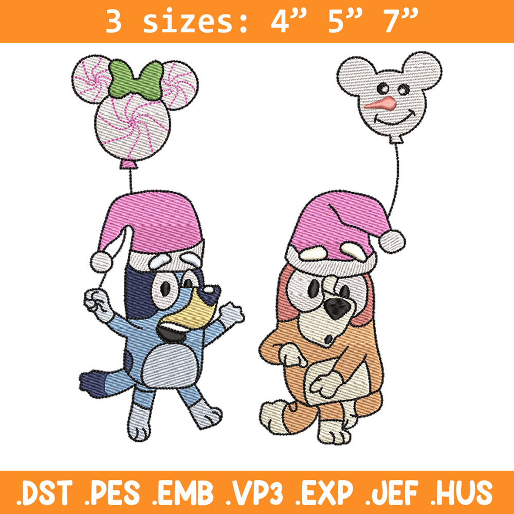 Bluey chrismas embroidery design, Bluey embroidery, Chrismas design, Embroidery file, Embroidery shirt, Digital download.jpg