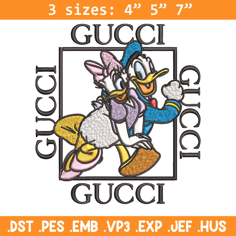 Daisy And Donald Duck Gucci Embroidery design, Disney Embroidery, cartoon design, Embroidery File, Digital download..jpg