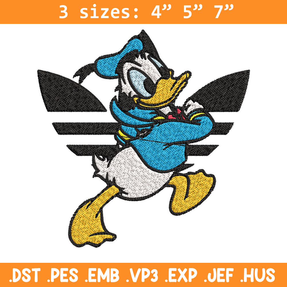 Duck cartoon adidas Embroidery Design, Adidas Embroidery, Brand Embroidery, Embroidery File, Logo shirt,Digital download.jpg