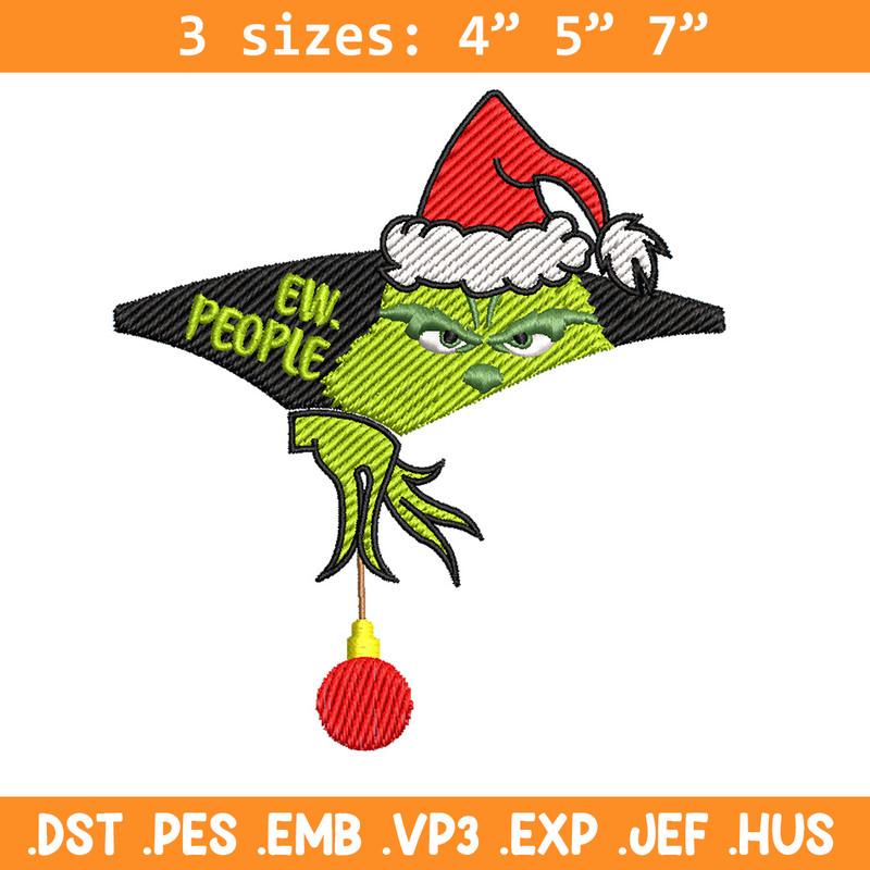 Ew.people embroidery design,Chrismas design, Embroidery shirt, Embroidery file, Grinch embroidery, Digital download.jpg